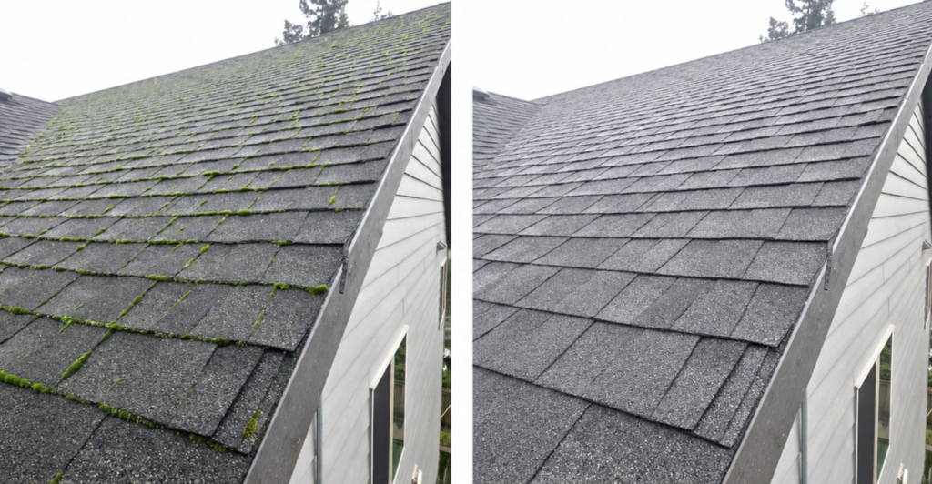 Visible moss removed before buyers see it.